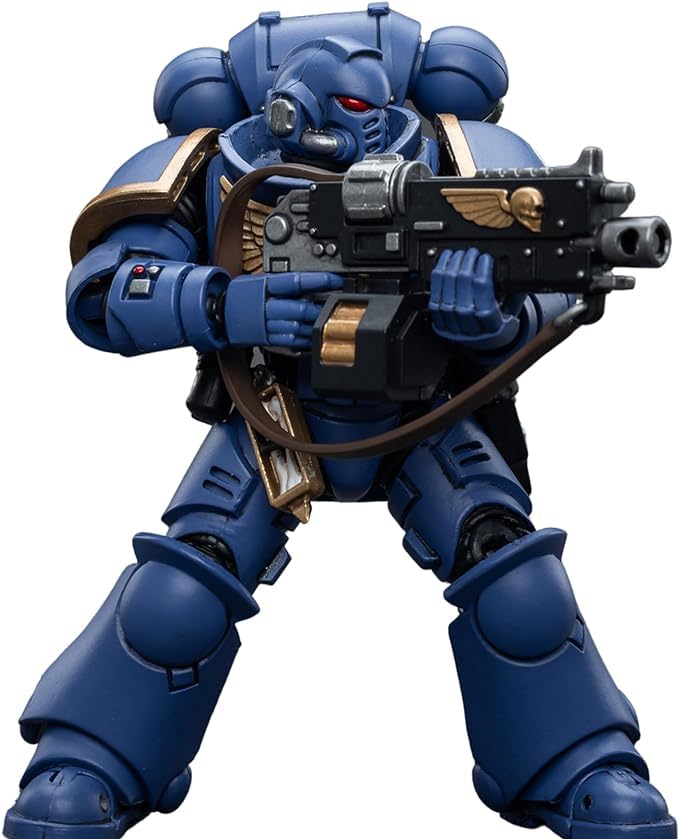 JOYTOY Ultramarines Intercessors articulation-dense image showcases full range of motion
