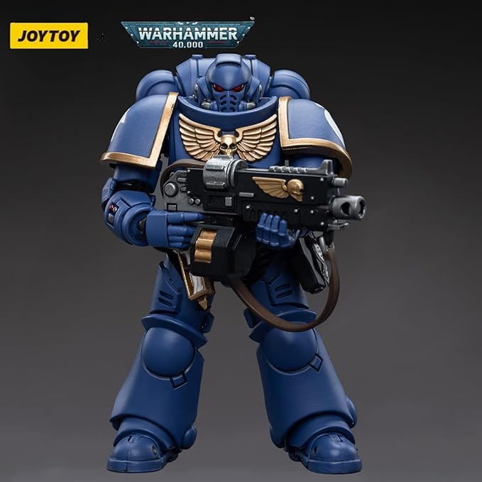 JOYTOY Ultramarines Intercessors diorama-ready scene with dramatic stance