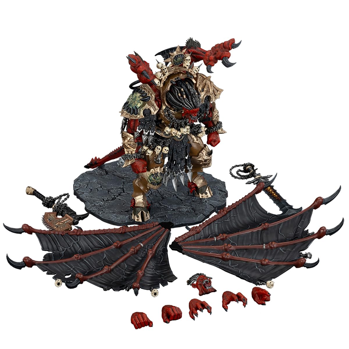 JOYTOY Angron diorama-ready design fits shelves or cases.