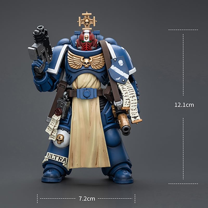 JOYTOY Ultramarines Sternguard Sergeant detailed paint for realistic Warhammer display.
