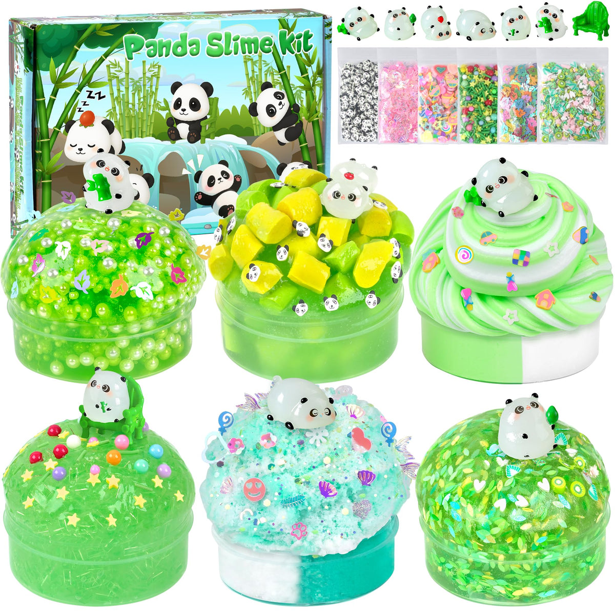 Joytry Panda Slime Kit packshot showing six textures for tactile, playful exploration