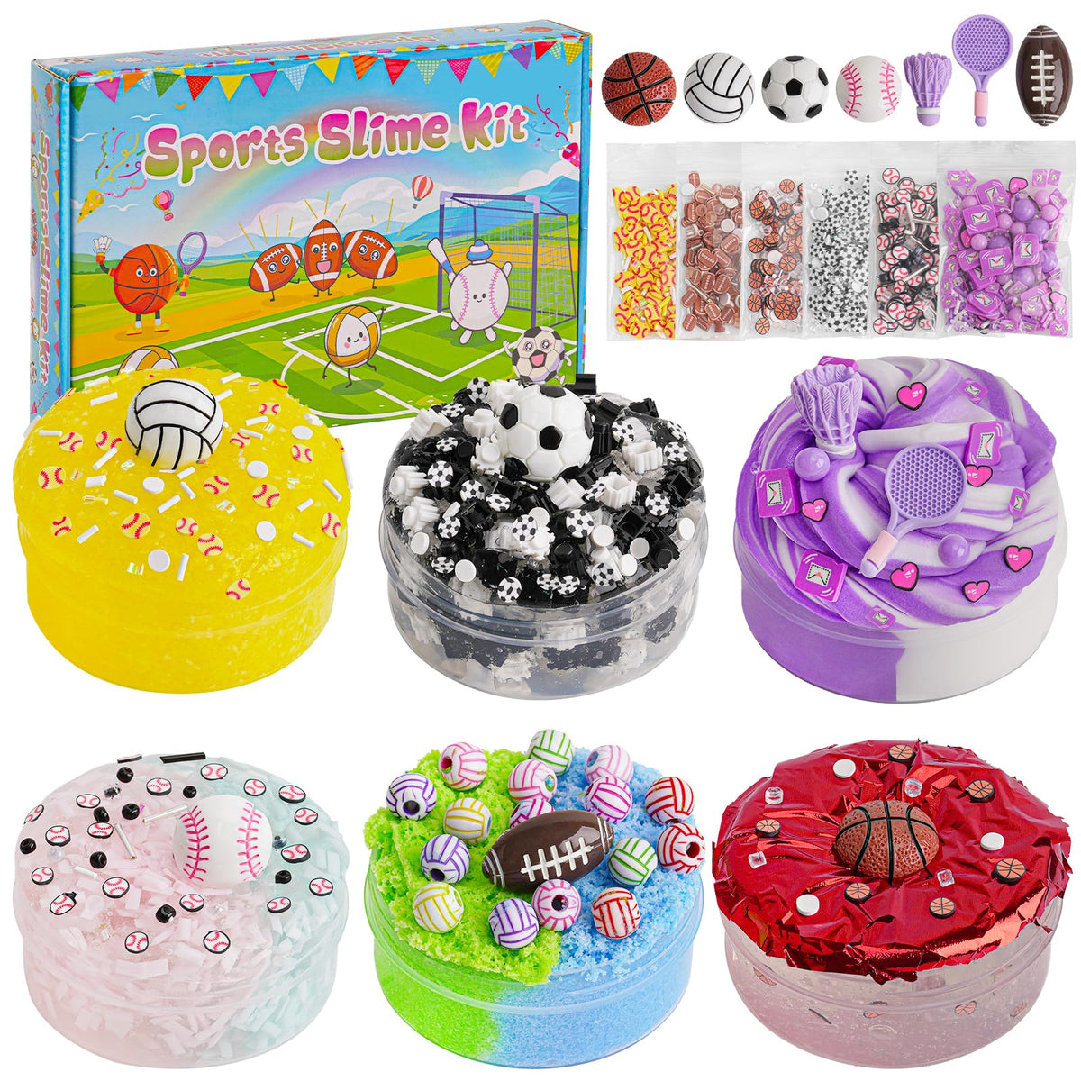 Joytry Sports Slime Kit cloud slime texture for calming tactile play and color swirls