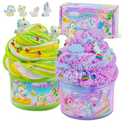 Joytry Unicorn Cloud Slime2 Kit packaging showcases two kid-friendly slime jars for engaging play.