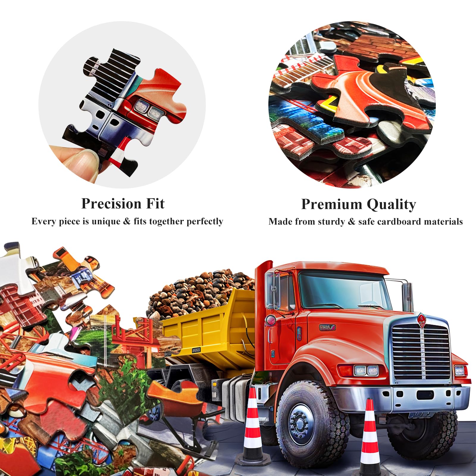 Joyzexy recycled-cardboard-pieces ensure durable, safe puzzling for kids.