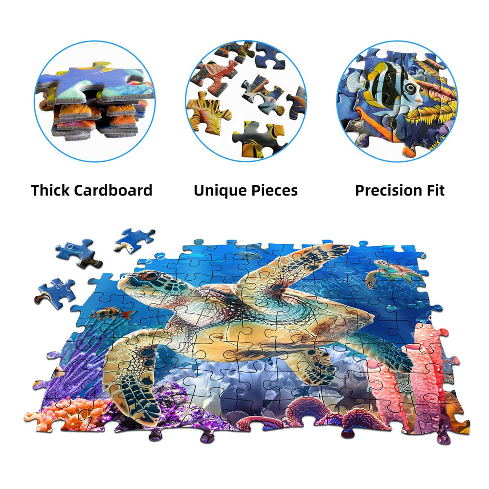 Joyzexy puzzle close-up reveals sturdy recycled cardboard texture for durable reuse