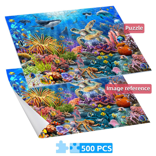 Joyzexy completed 500-piece puzzle with serene ocean scene for cozy evenings