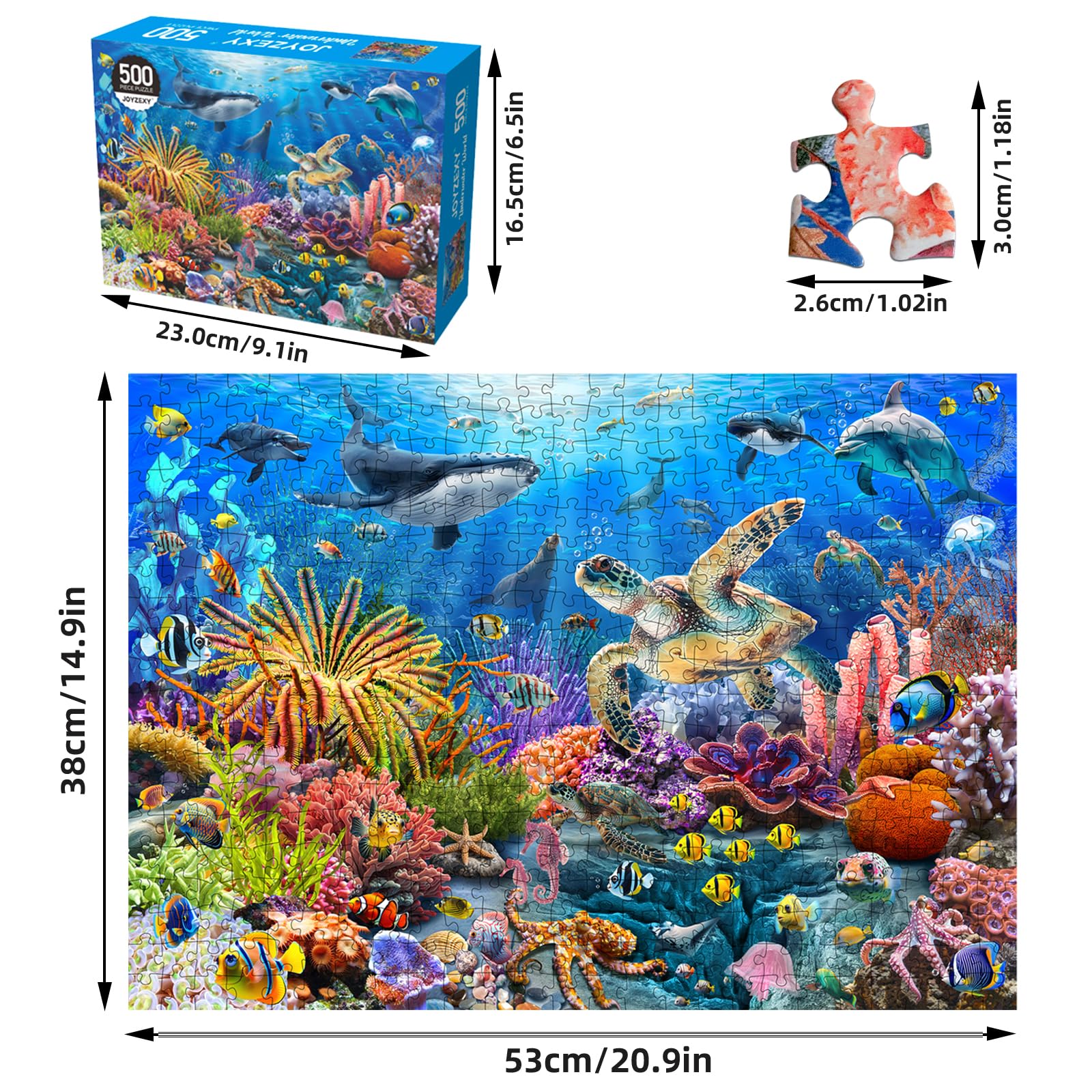 Joyzexy poster included beside the puzzle for quick reference during assembly