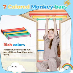 JPOIP yellow monkey bar for indoor or outdoor climbing fun