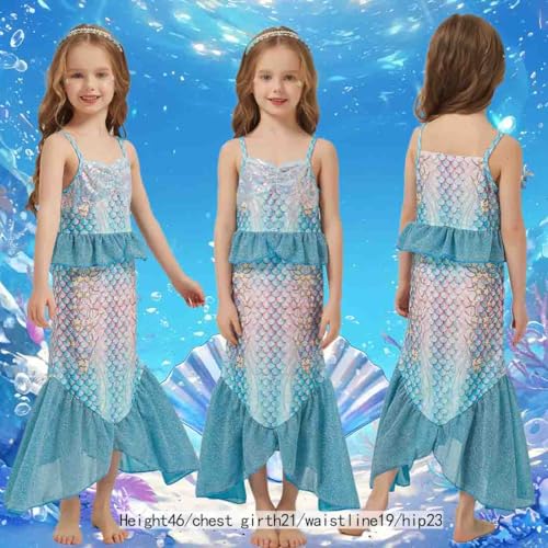 JQGBBOX Blue Mermaid Dress layered skirt adds graceful volume