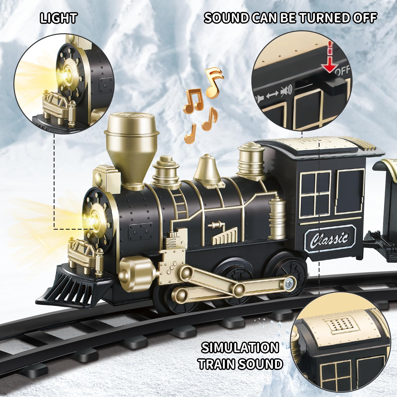 JQ JUQU LED headlight adds realistic railway ambiance during play