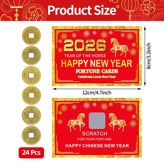 Jremreo 24-card set featuring varied blessings with accompanying lucky coins