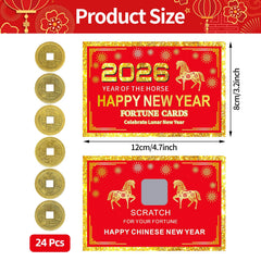 Jremreo 24-card set featuring varied blessings with accompanying lucky coins