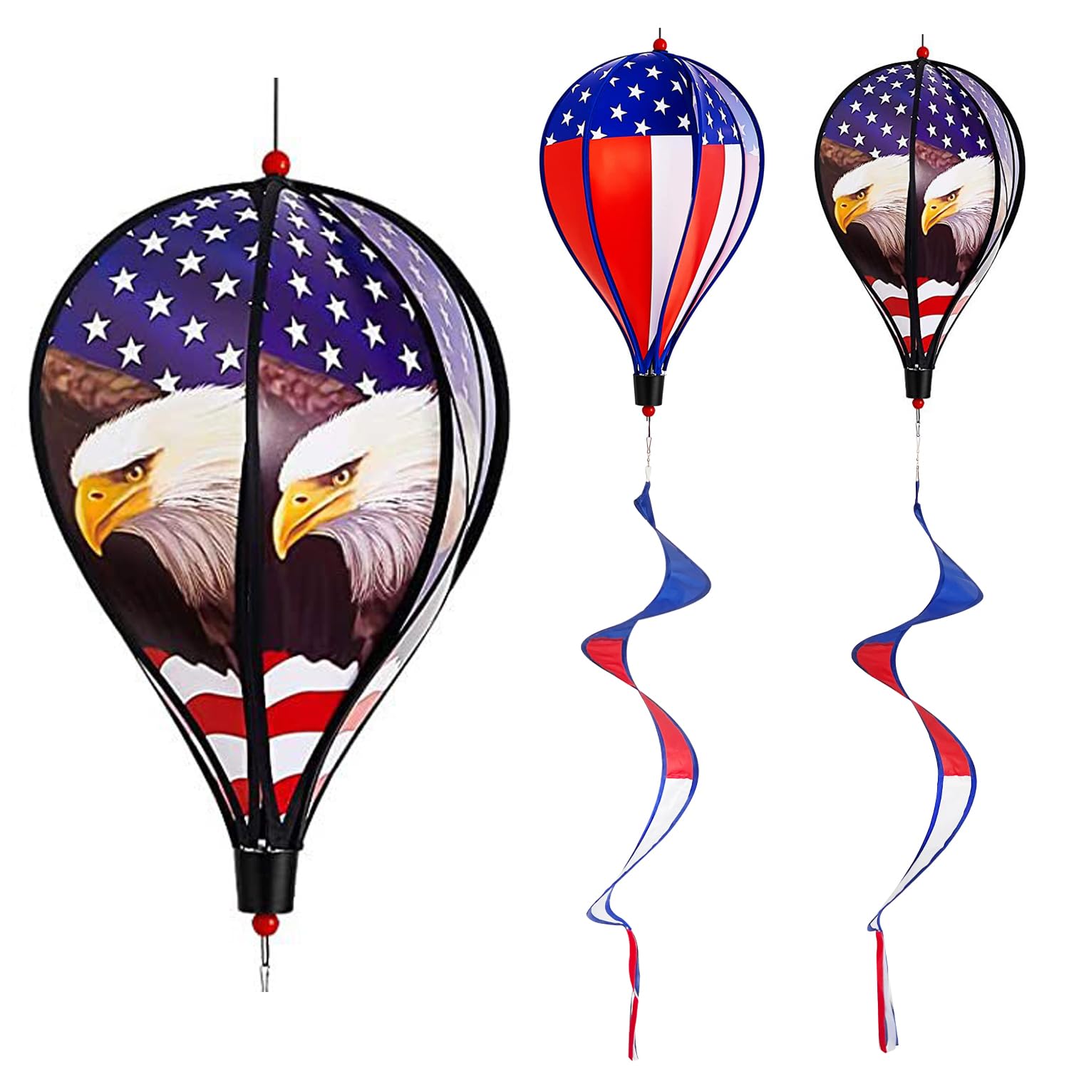 Jremreo American flag wind spinner adds bold color to your garden.