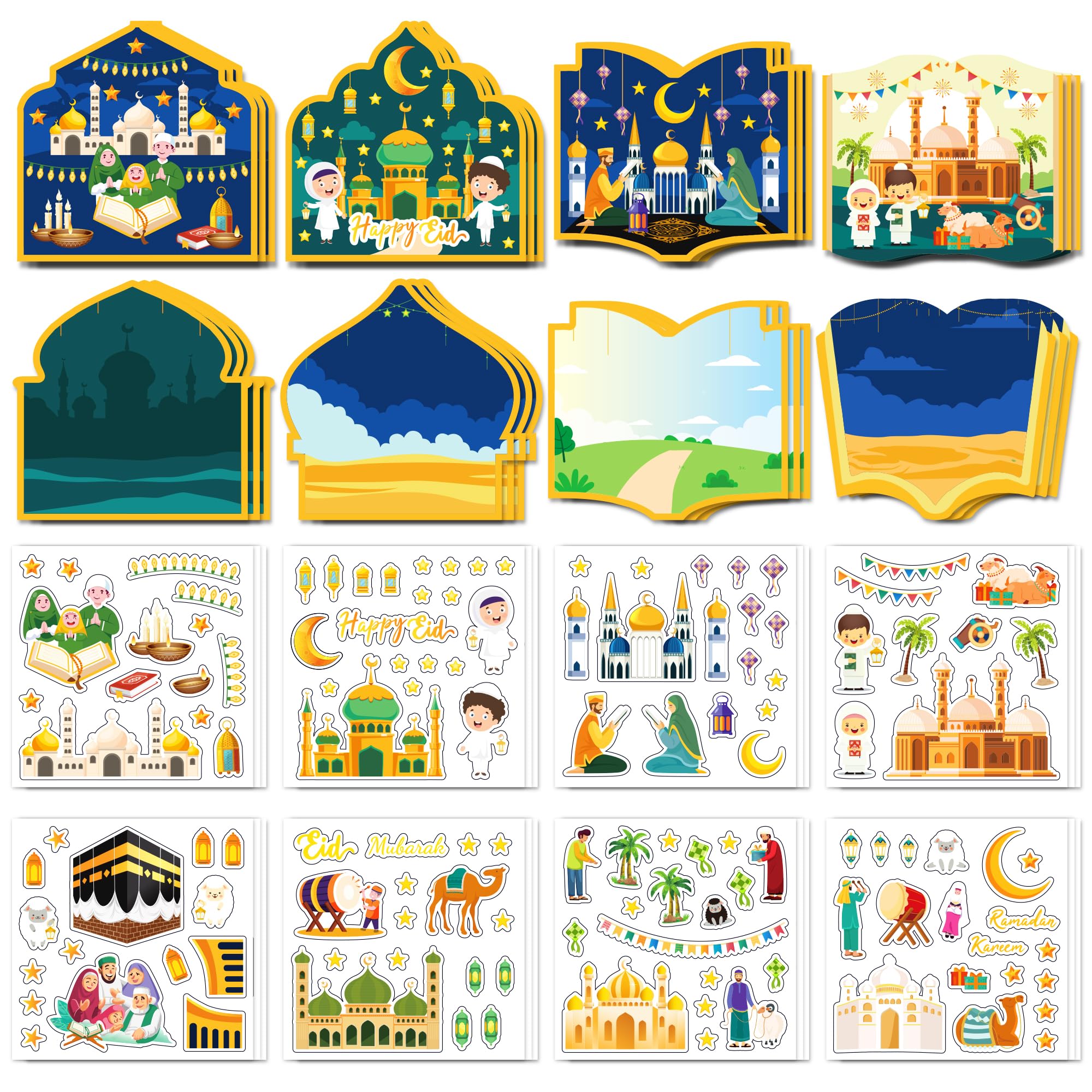 Jremreo Eid Mubarak craft kit: 48 pieces for mosque scene decor