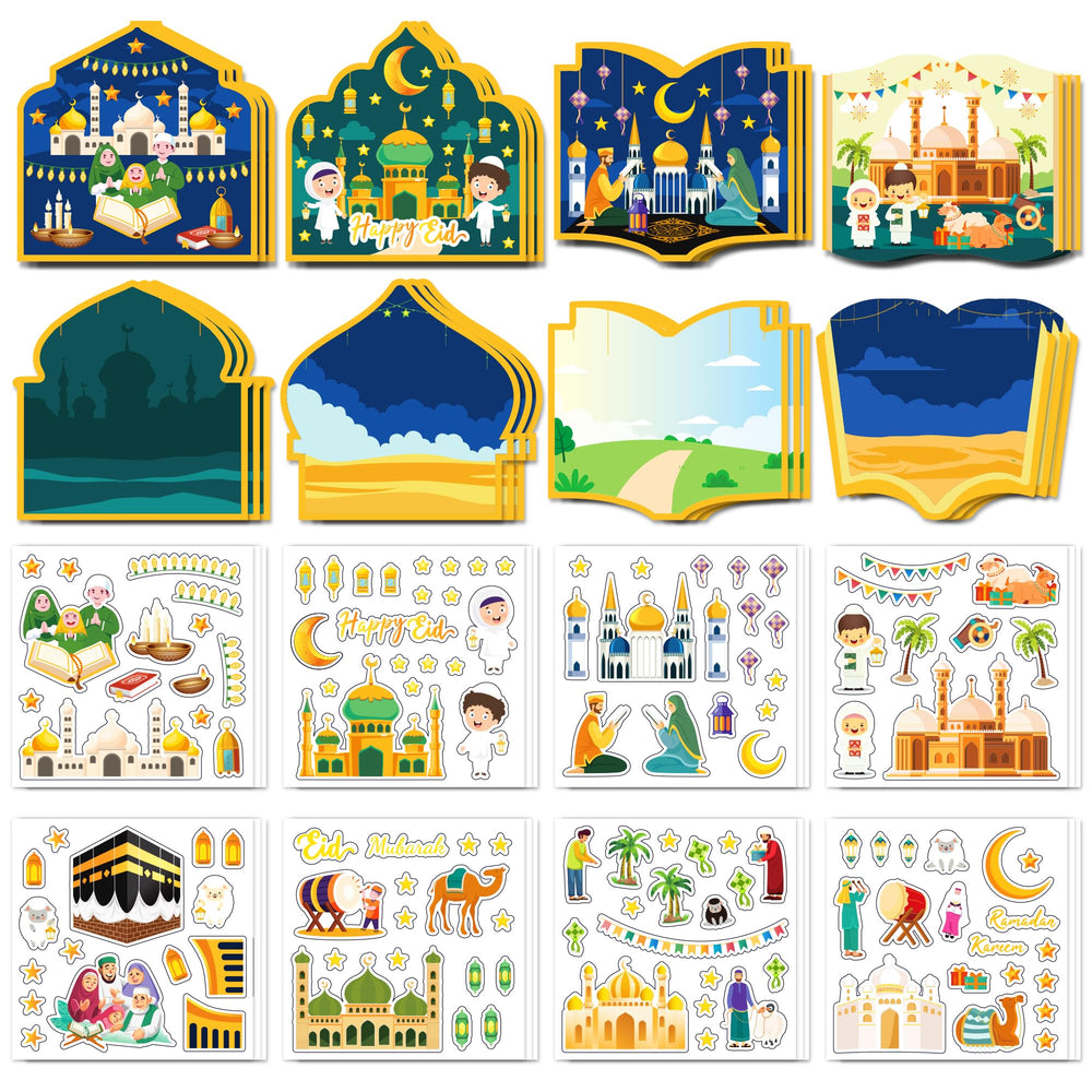 Jremreo Eid Mubarak craft kit: 48 pieces for mosque scene decor
