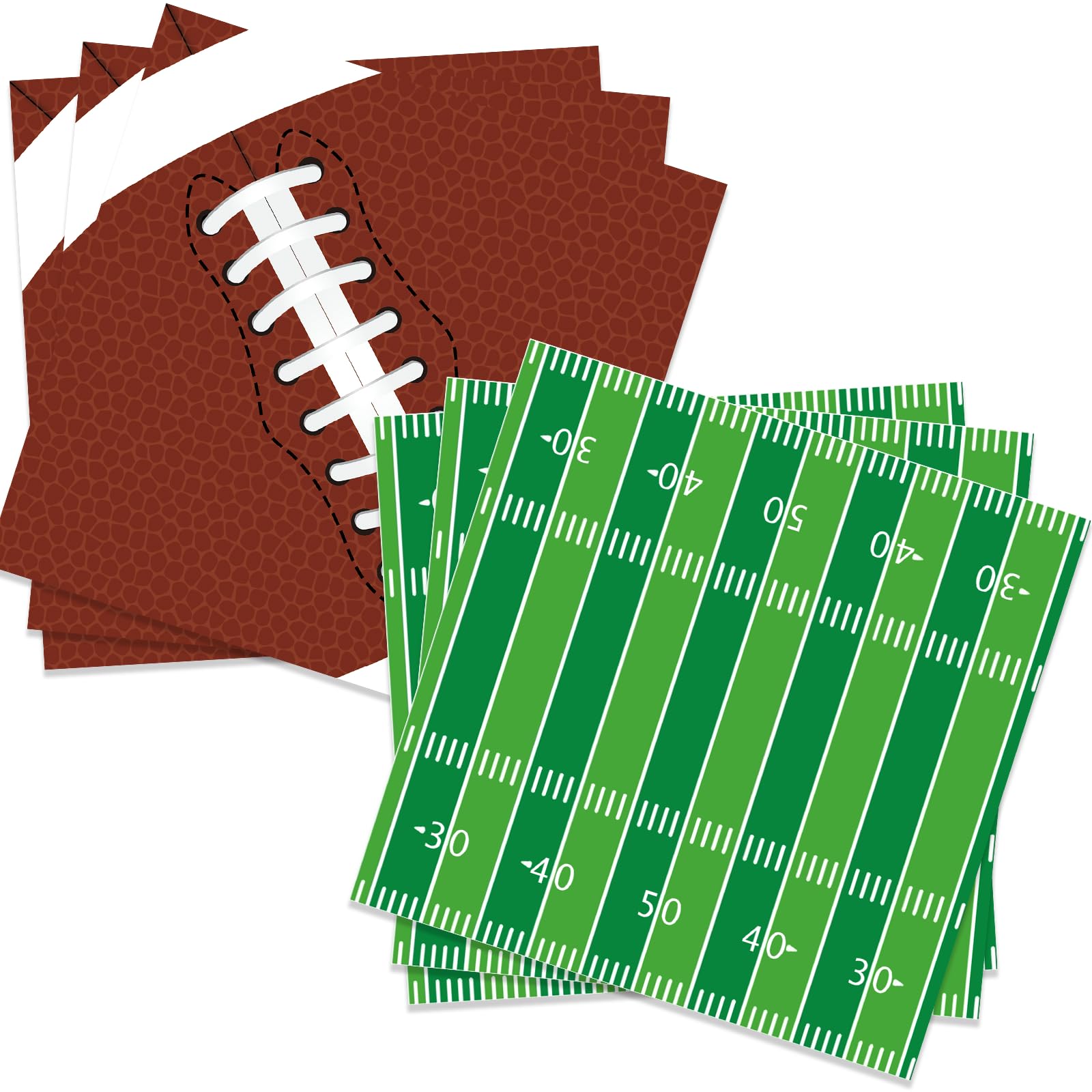 Jremreo football napkins with brown football design for tailgate cleanup