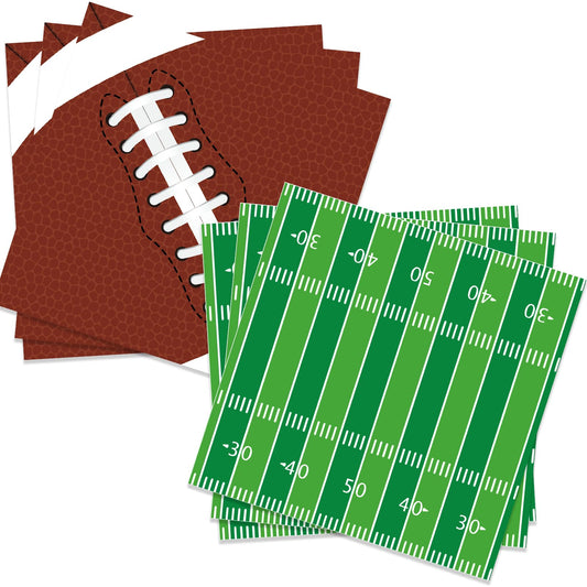 Jremreo football napkins with brown football design for tailgate cleanup
