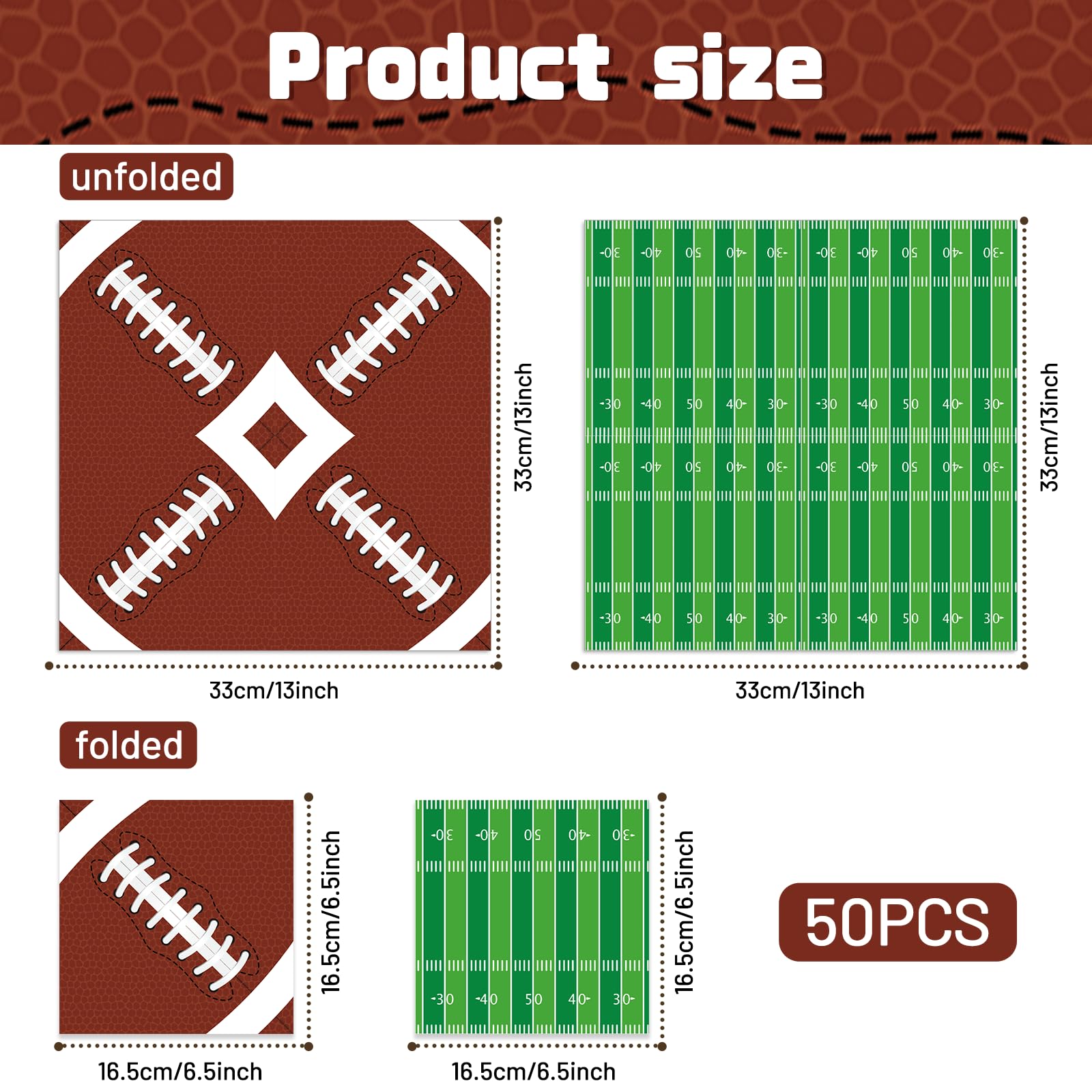 Jremreo napkins with green field design brighten game-day tables and absorb spills