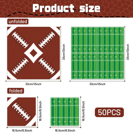 Jremreo napkins with green field design brighten game-day tables and absorb spills