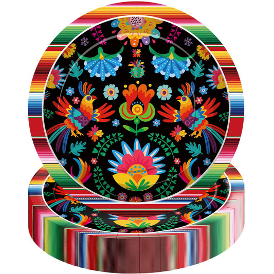 Jremreo pack50 9-inch floral design plates ideal for festive gatherings and easy cleanup.