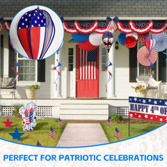 Jremreo patriotic wind spinner with hanging hook for easy setup.
