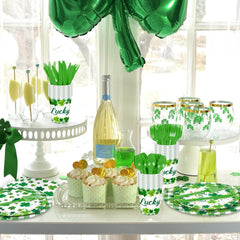 Jremreo St. Patrick's Day cutlery set includes forks, knives, spoons for easy service.