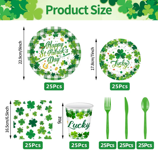 Jremreo St. Patrick's Day dessert plates 7-inch add festive bites.