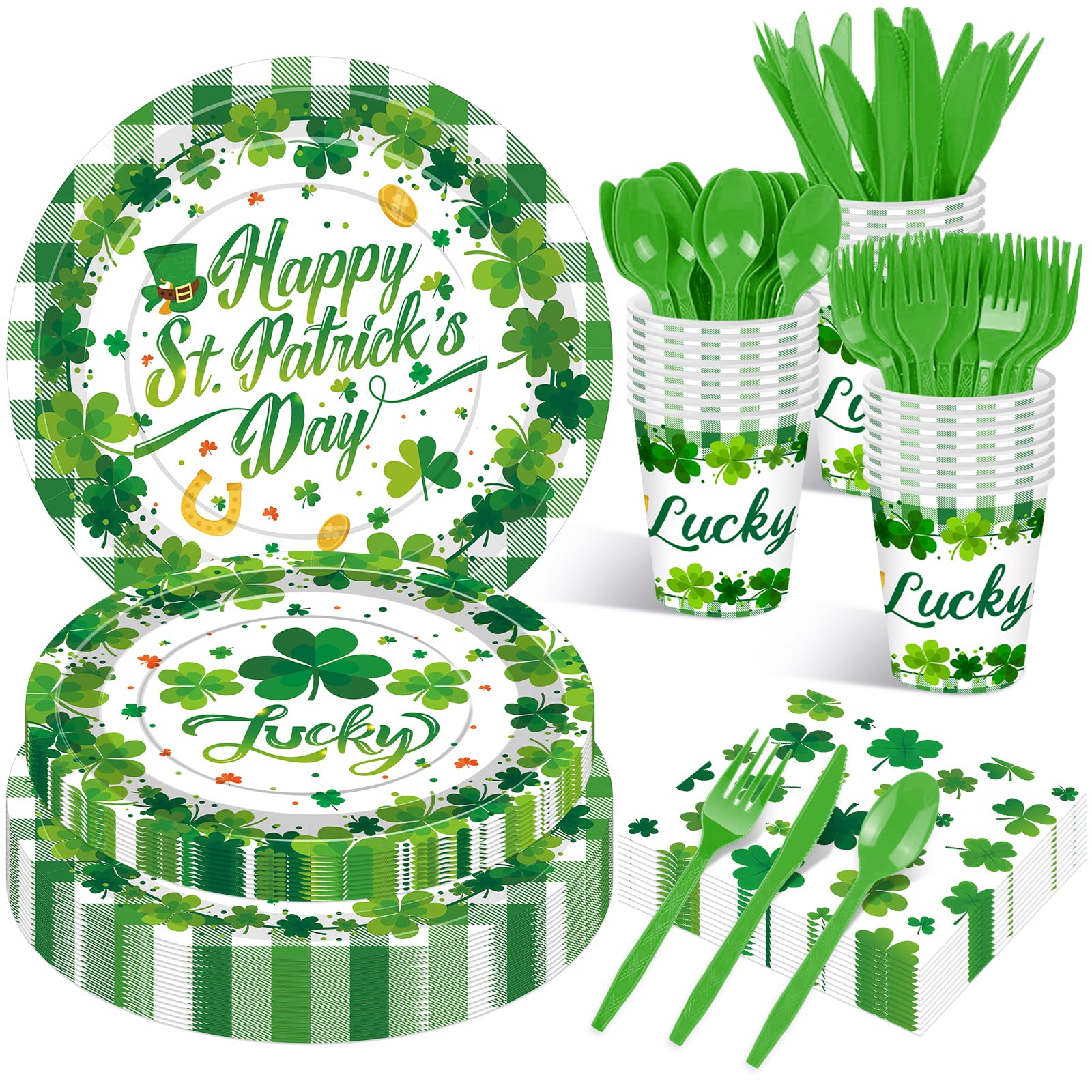 Jremreo St. Patrick's Day dinner plates 9-inch for sturdy party servings.