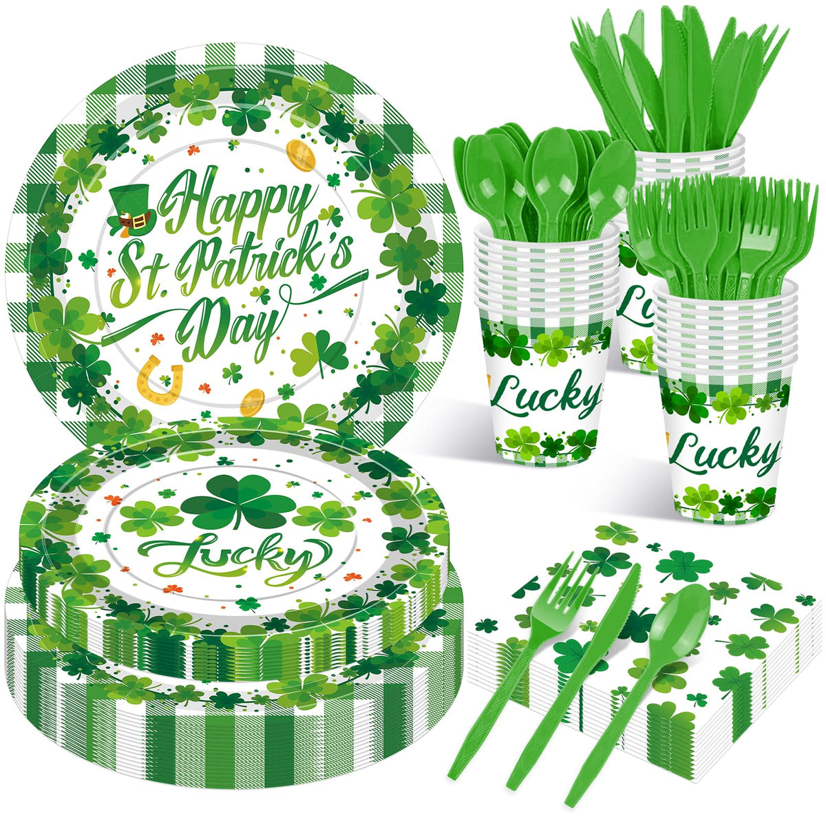 Jremreo St. Patrick's Day dinner plates 9-inch for sturdy party servings.