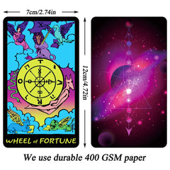 Jrskvaro 78-card neon tarot deck laid out for intuitive reading practice