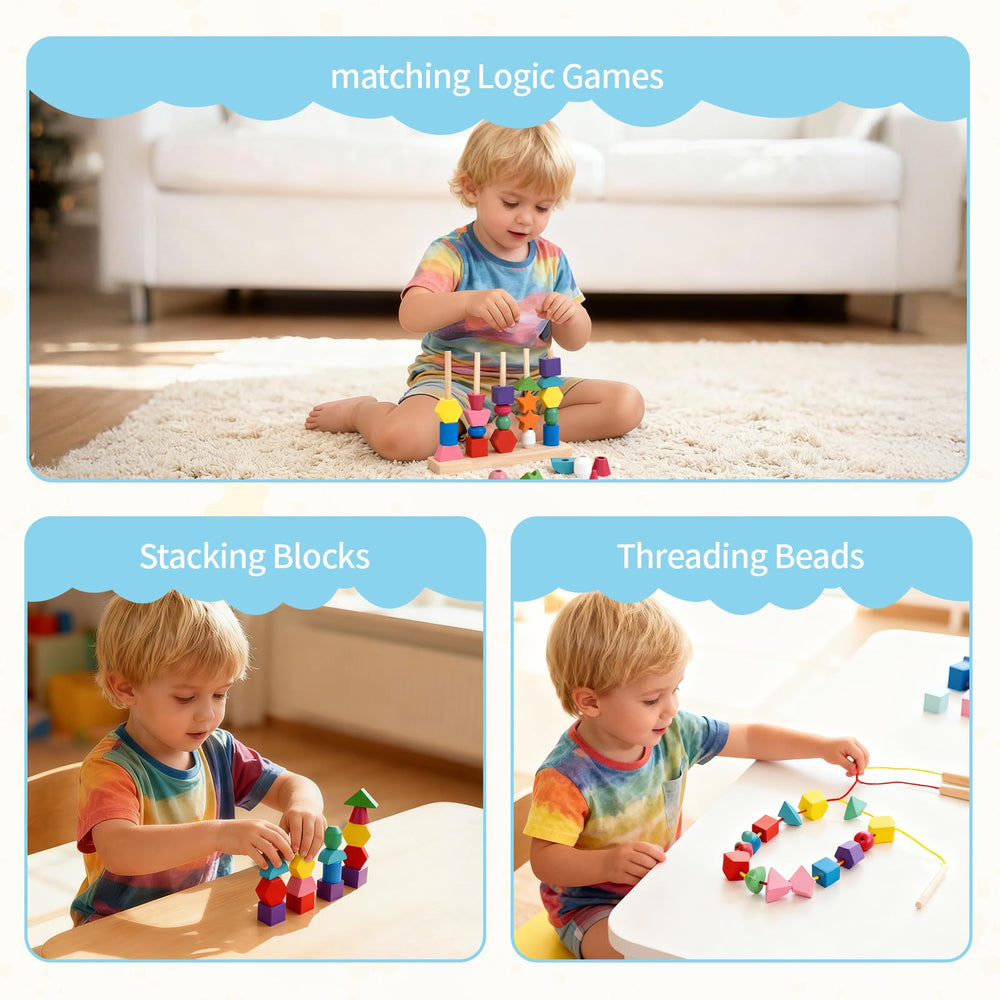 JRUXJWI safe wooden construction with smooth edges for toddler play