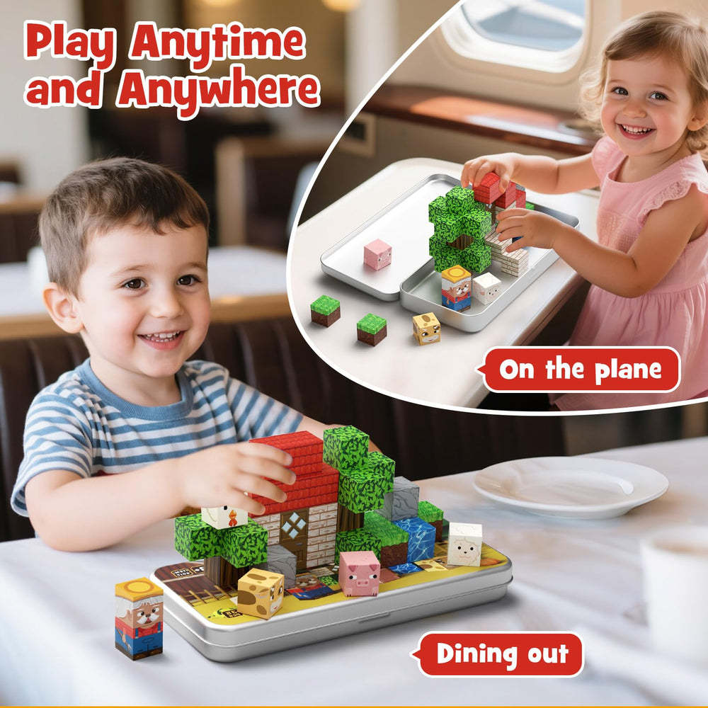 Close-up of magnetic connections on JSDKFJSA Farm Animals blocks for secure assembly