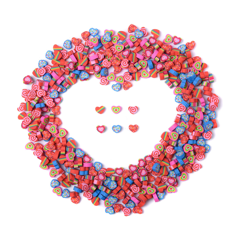Jsehchya 400pcs heart erasers pack for classroom supplies and party favors.
