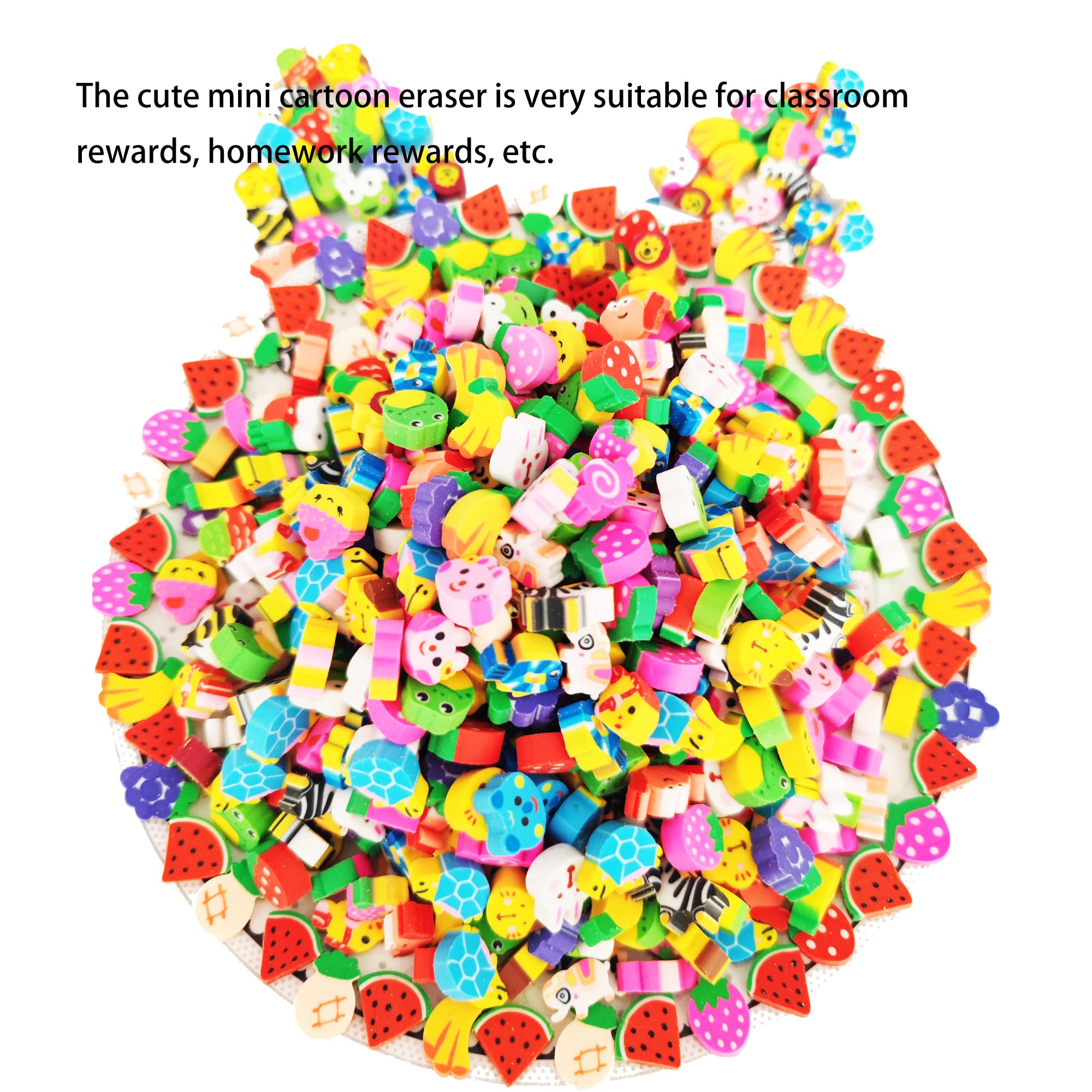 Jsehchya mini erasers apple design, bright accents for notes and crafts