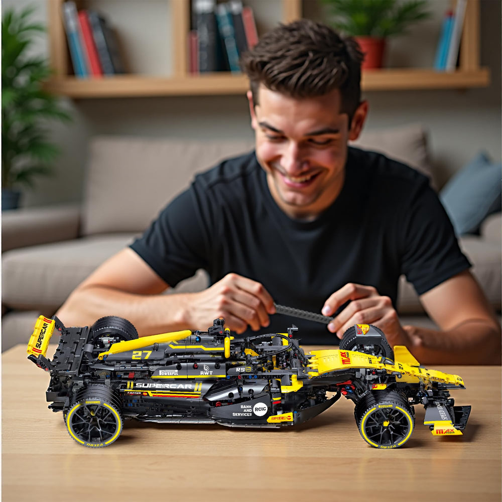 JSINMA Technic F1 RS20 scale model on a shelf for home or office display