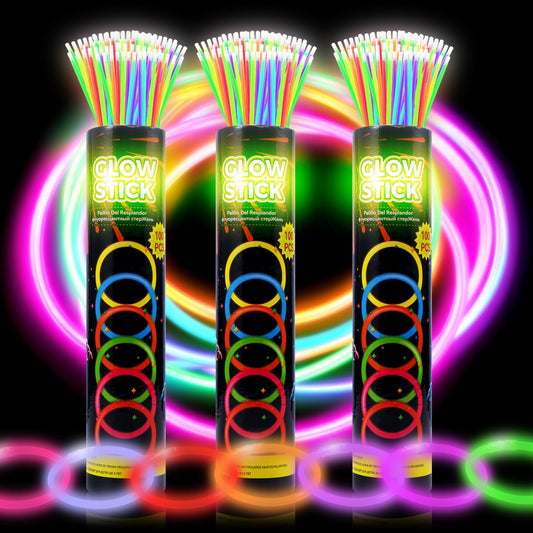 JSronms 300 Ultra Glow sticks bulk pack for bright party lighting