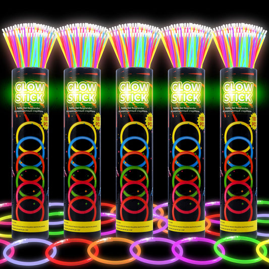 JSronms 500 Ultra Bright Glow Sticks 8-inch pack for vibrant party lighting