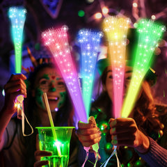 JSronms fiber optic wand with yellow handle creates warm festive ambiance