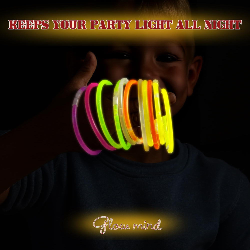 JSronms glow-stick bracelets with secure connectors for safe wear