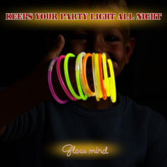 JSronms glow-stick bracelets with secure connectors for safe wear
