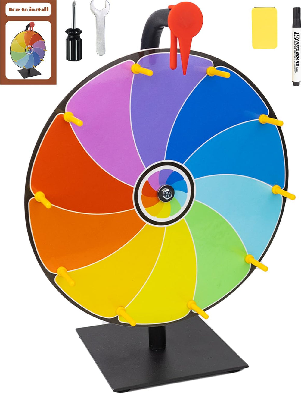 JstFrU 12-inch spinning prize wheel for engaging trade shows and events.