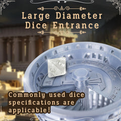 JstFrU DND dice tower entrance with large diameter for easy dice drops.