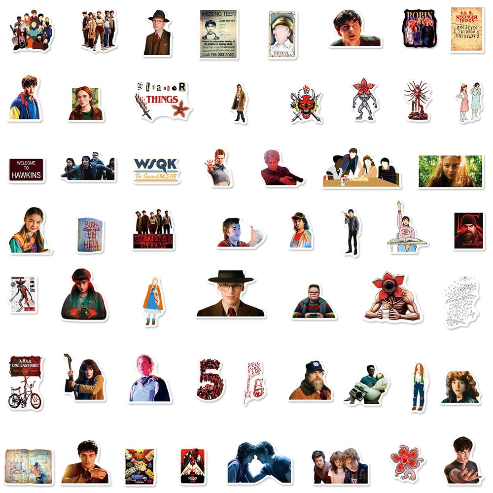 JSYAVG Stranger Season 5 stickers for travel cases, removable adhesive for clean updates.