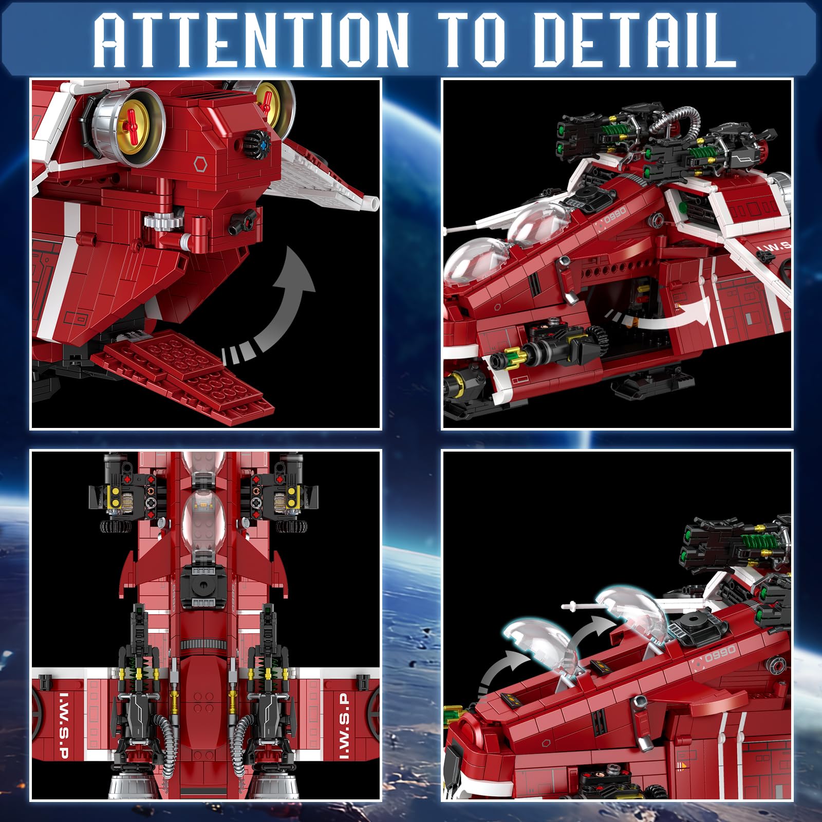 JTBBOY Restore Classic Gunship detailed blocks showcase premium ABS and precision.