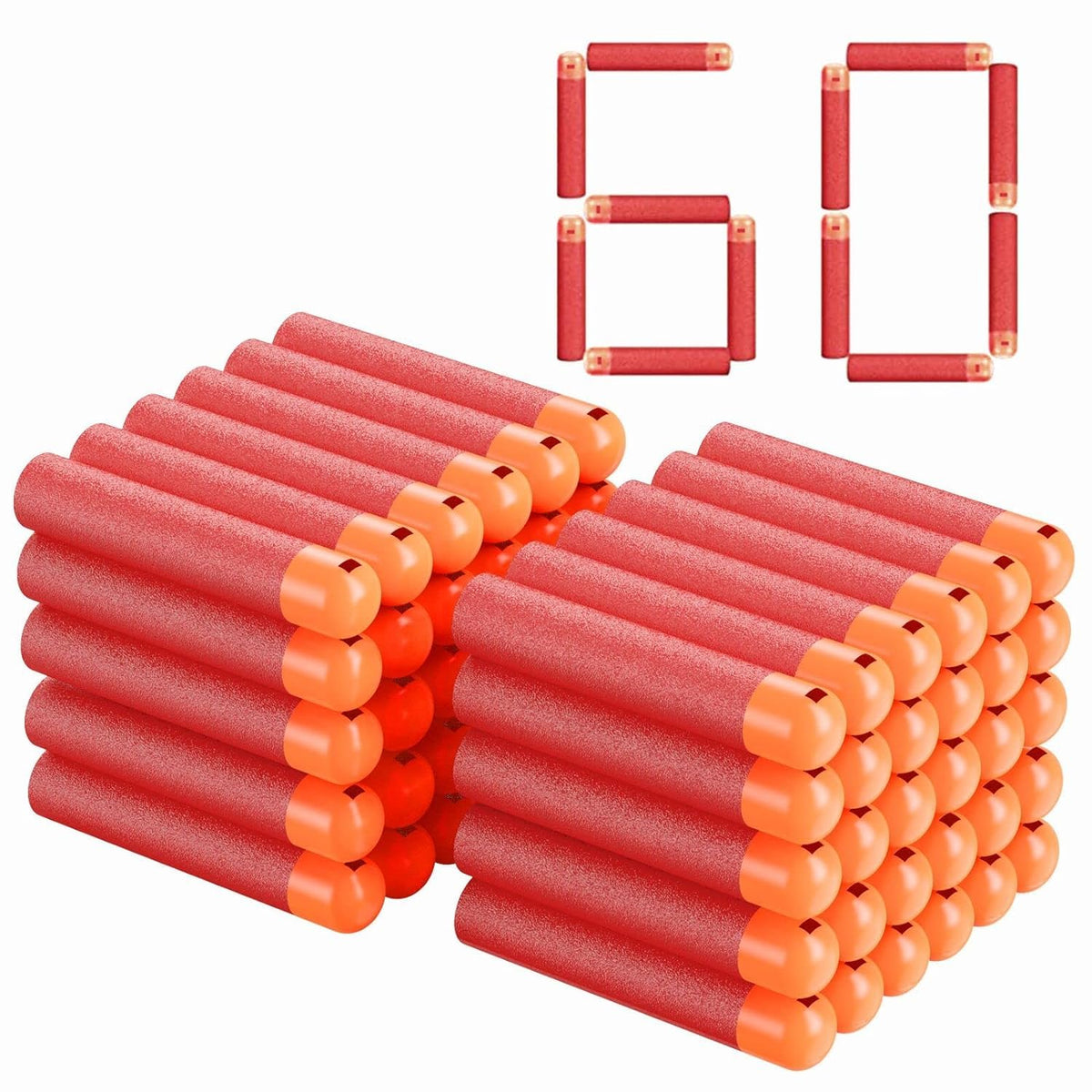 JTS Mega Darts refill pack, 60 darts, compatible with N-Strike Mega blasters for quick reloading.