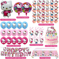 JTZHJIA Kitty balloons set brightens celebration with vibrant colors and kid-friendly style.