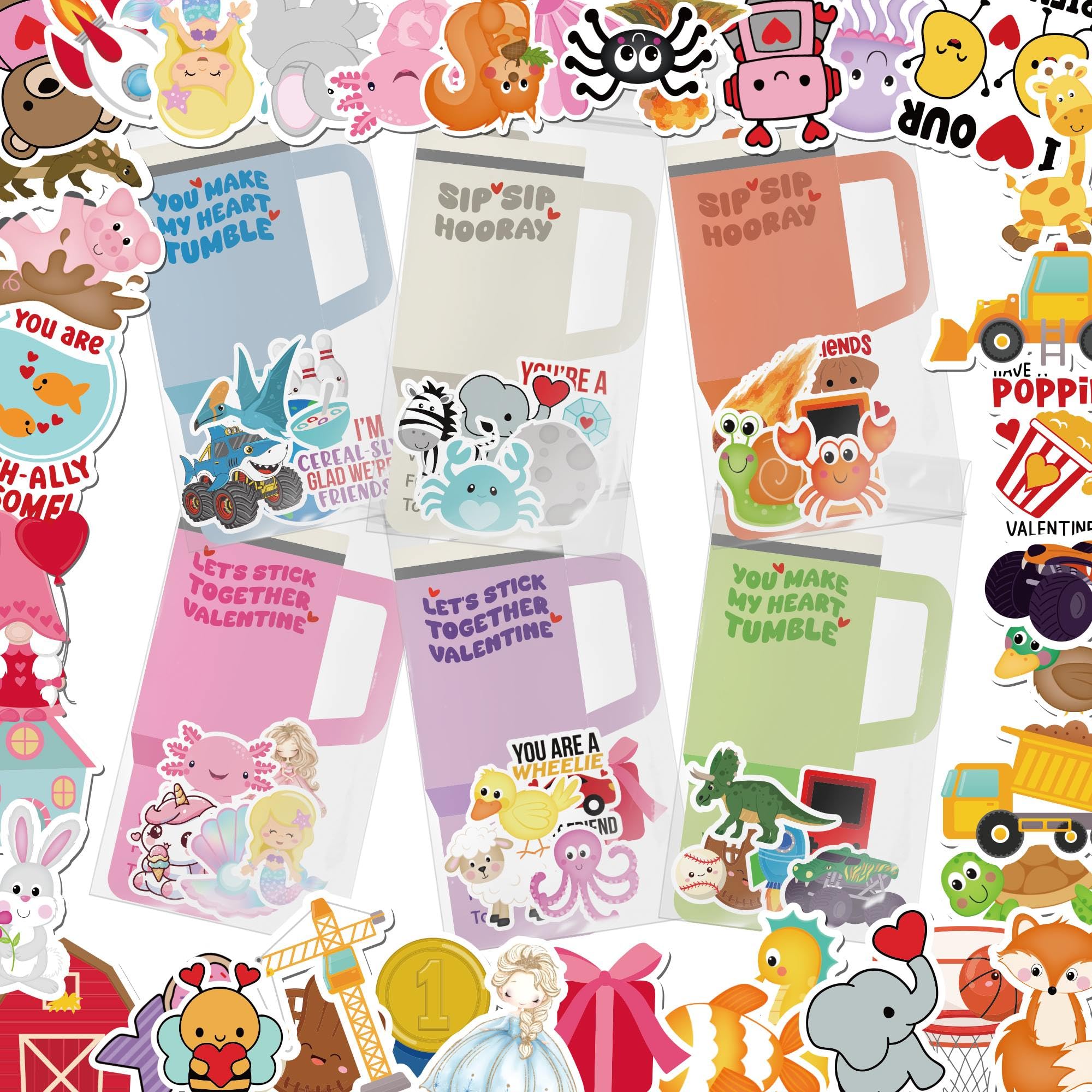 Juchuar Valentines Day cards for kids pack contents for classroom exchanges