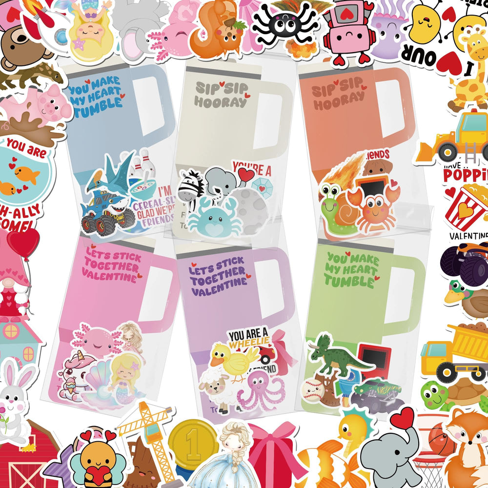 Juchuar Valentines Day cards for kids pack contents for classroom exchanges