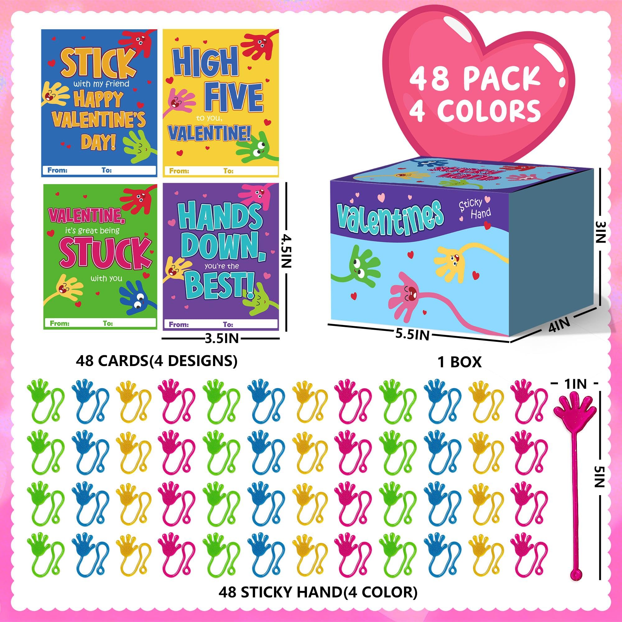 Juchuar valentines sticky hands blue ready for interactive play in class