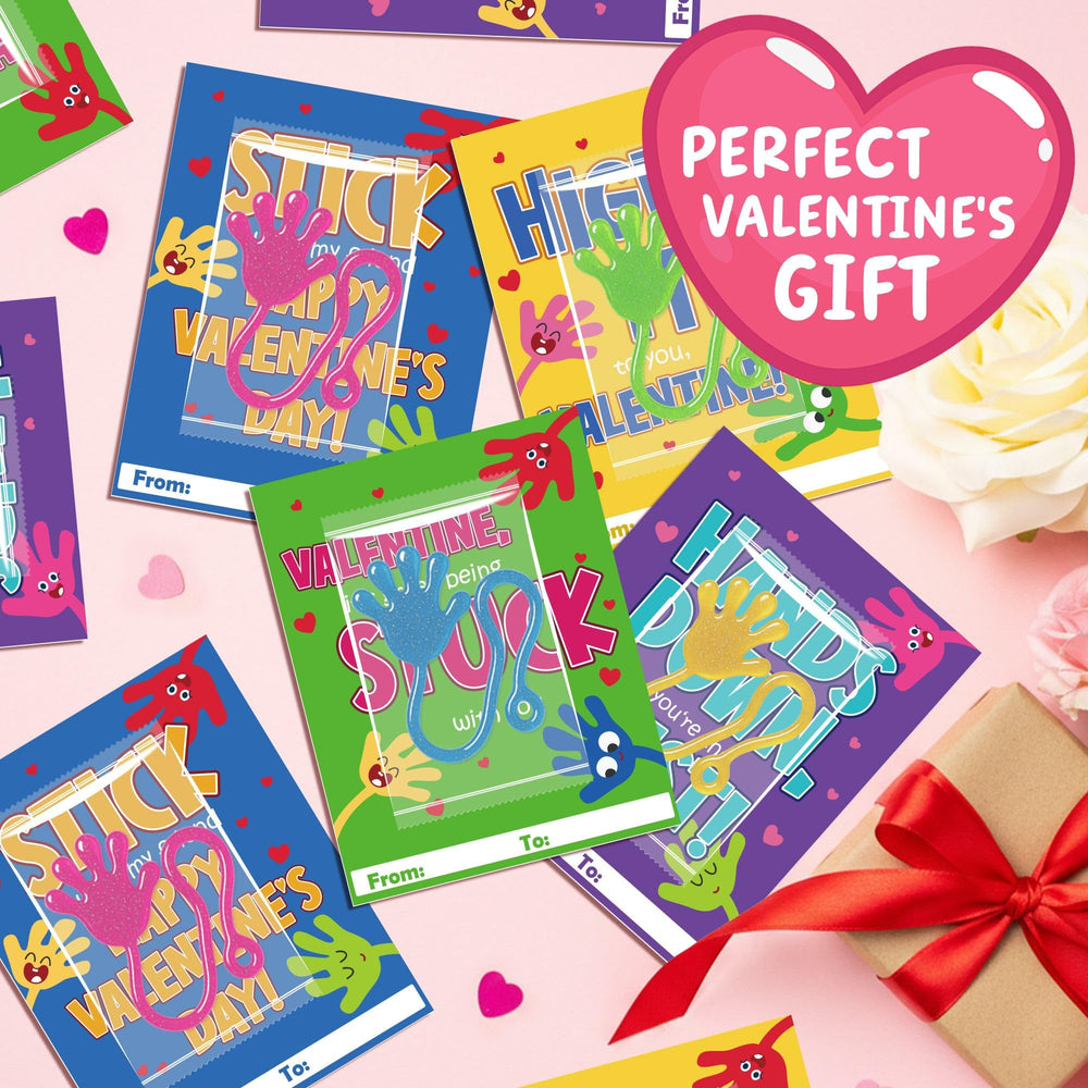 Juchuar valentines sticky hands green ideal for ceiling and wall fun